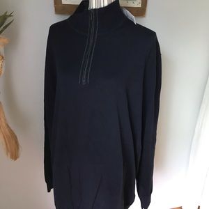 Men merino wool Claiborne sweater NAVY blue 2XLT